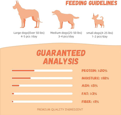 Dog Treats Pumpkin Biscuits Chicken Wrapped, Healthy Chewy Snacks High Fiber Low Fat, Training Treats for Small Medium Large Dogs, 10.6 oz