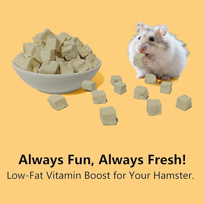 Natural Hamster & Gerbil Food 6oz, Vitamin & Mineral Rich Daily Diet for Hamsters, Gerbils ,Guinea Pigs, Chinchillas ,Supports Dental Health and Digestion, Fruit & Vegetable Hamster Food (Tofu)