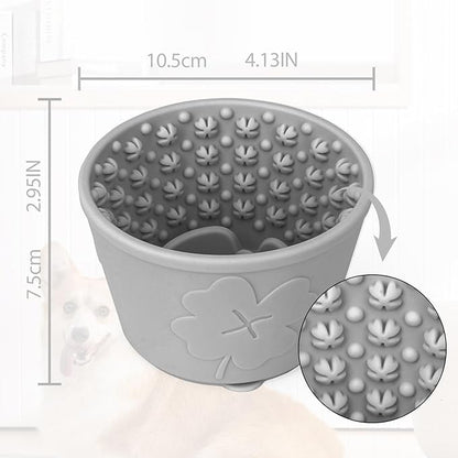 Silicone Lick Bowl for Dogs ，Freeze Bowl for Dogs with Suction Cups for Dog Anxiety Relief,nteractive Dog Puzzle (Grey)