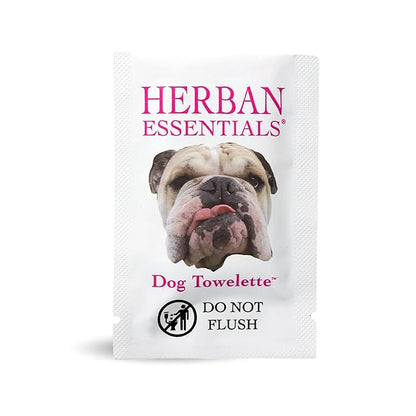 Herban Essentials - Dog Grooming Wipes for Dogs, Essential Oil Pet Wet Wipes for Cleaning, Deodorizing & Allergy Defense, Natural Hand Wipe, Moist Towelettes Individually Wrapped Body Wipes, 20 Count