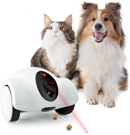Pet Cameras with Phone App 15 Days Long Standby Pet Robot for Dog Treat Dispenser Feeder 1080P Full HD Dog Robot Camera 360°Move Freely 2-Way Audio (2.4GHz WiFi ONLY (N0 5GHz/Bluetooth)