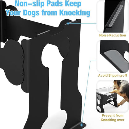 0.85 Gallon Dog Food Bowls Elevated, 10" Raised Dog Bowl with Stand for Medium Breed, Full Metal Feeding Station for Joint Pressure Relief, Easy Clean for Indoor Outdoor