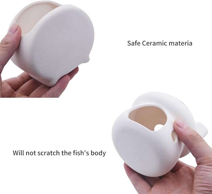 ZYHW Aquarium Decor Ceramic Mushroom House with Cave Set Ornament Fish Tank Landscape Decoration for Small Shrimp for Goldfishes to Rest (White)