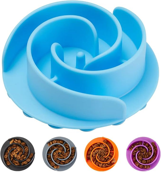 Slow Feeder Dog Bowls Insert, Animire Soft Silicone Slow Eating Dog Food Bowl for Small, Medium and Large Dogs, Compatible with Regular and Elevated Bowls