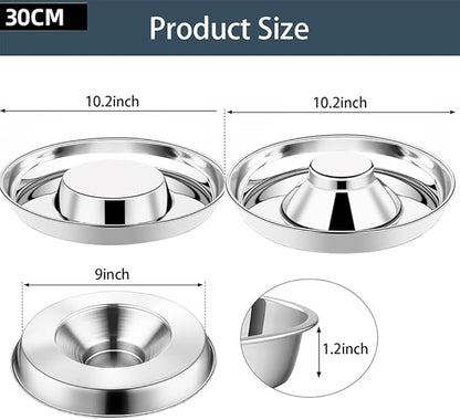 2 Pack Stainless Steel Puppy Bowls, Small Dog Bowls for Food and Water, Puppy Slow Feeder Whelping Weaning Dishes for Multiple Puppies Kittens Supplies