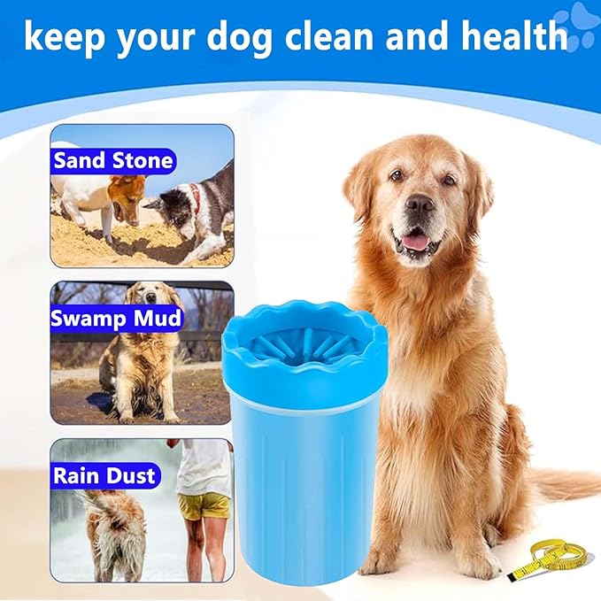 Dog Paw Cleaner,Washer,Pets Foot wash Cup-Pet Foot Cleaner for Small Medium Large Breed Dogs/Cats Pet Clean Paws Miracle Tool(with 1 Towel& 1Brush) Blue (Cup-2) (Cup-2)