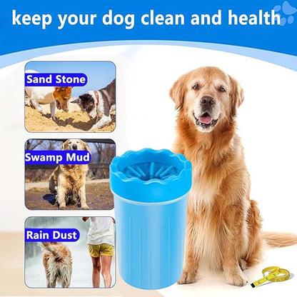 Dog Paw Cleaner,Washer,Pets Foot wash Cup-Pet Foot Cleaner for Small Medium Large Breed Dogs/Cats Pet Clean Paws Miracle Tool(with 1 Towel& 1Brush) Blue (Cup-2) (Cup-2)
