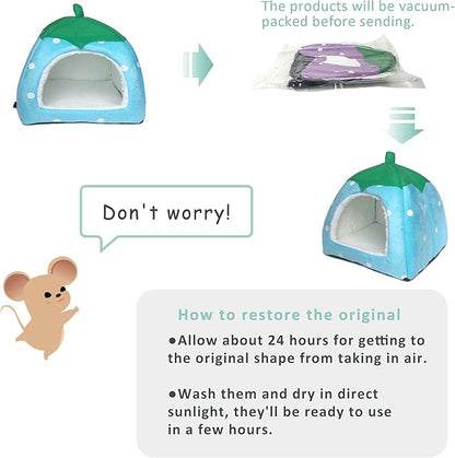 Tierecare Guinea Pig Hideout Bed Dwarf Rabbit House Cave Accessories Cozy Hide-Out for Little Bunny Hedgehog Ferret Chinchilla&Other Small Animals