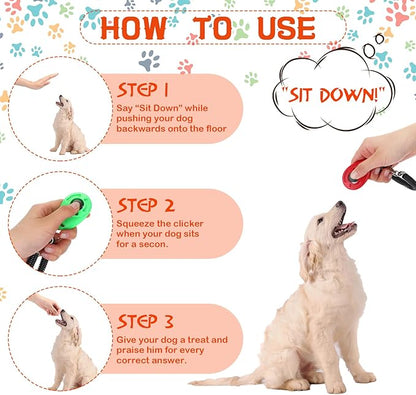 Kigeli 30 Pcs Dog Training Clicker for Pet with Wrist Strap Dog Cat Bird Clicker Puppy Training Supplies for Dogs Cats Horses Birds Behavioral Coaching Accessories (6 Colors)