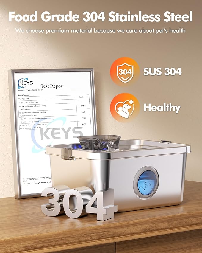 Dog Water Fountain, 12L/406oz Stainless Steel Pet Water Fountain for Large Dogs Cats, Quiet Dog Fountain Water Bowl, Visual Water Level 4 Filtration, Wide Deeper Drinking Area for Multi-Pet Home