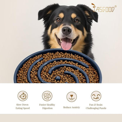 JASGOOD Slow Feeder Dogs Bowl for Large Medium Dogs,Anti-Gulping Pet Slower Food Feeding Bowls Stop Bloat,Preventing Choking Healthy Design Dogs Bowl