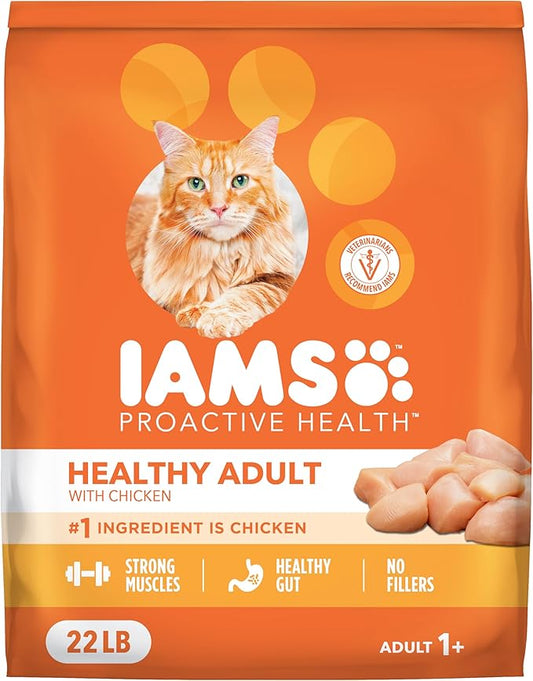 IAMS Proactive Health Adult Healthy Dry Cat Food with Chicken, 22 lb. Bag