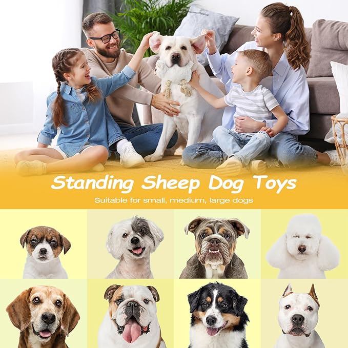 Sedioso Large Dog Squeaky Toys, Stuffed Animal Dog Chew Toy, Durable Plush Toy for Puppy, Small, Middle, Large Dogs