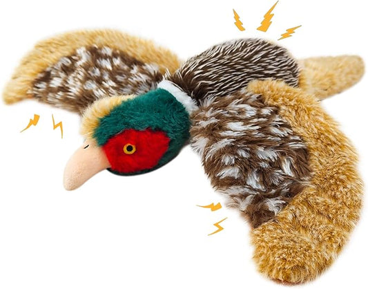 Dog Toys Interactive Pheasant Toy Puzzle and Squeaky, Suitable for Small Medium and Large Dogs Bird Toys, Stuffed Animal Toys for Dog, Plush Toy for Dogs
