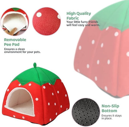Tierecare Guinea Pig Hideout Bed Dwarf Rabbit House Cave Accessories Cozy Hide-Out for Little Bunny Hedgehog Ferret Chinchilla&Other Small Animals