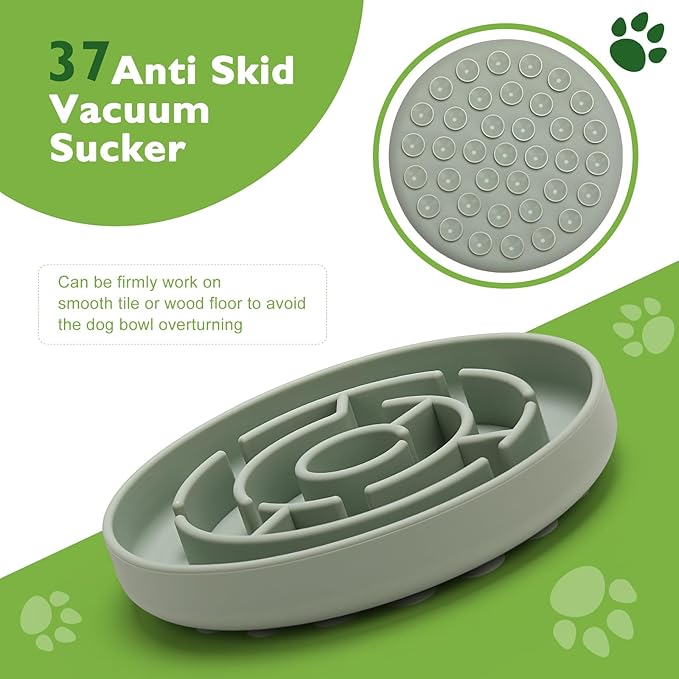 Slow Feeder Dog Bowls Silicone Maze Food Suction Bowl Feeders Pet Puzzle Lick Mat to Slow Down Eating for Small Breed Size Dogs