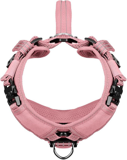 ICEFANG Dog Strap Harness with All-Metal Hardware,for Small Sized Dog,K9 Vest,Y-Shape Soft Padding,Adjustable Pet Harness,No-Pull Front Leash Clip (Small (Pack of 1), Pink)