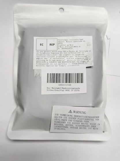 Dog Treat Pouch for Pet Walking and Training with Clicker 2 Cup Silicone Bag Small Fanny Pack Holder for Puppy Snack Dispenser Kit for Leash and Outdoor Use (Gray)