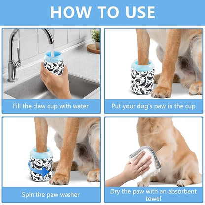 Dog Paw Cleaner Cups for Dogs Pets Foot Washer Paw Scrubber for Medium Small Cats Dogs Cleaning Cup Rubber Stamp Sea Lions