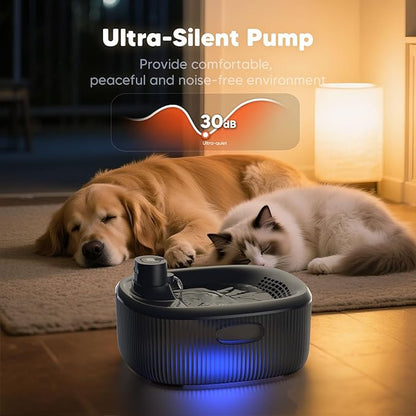 WOPET Wireless Dog Water Fountain for Large Dogs, 6L/205oz Dog Water Bowl Dispenser with 5000mAh Battery Operated, W600 Pro Cordless Pet Fountain for Dogs&Cats with Motion Sensor, Ultra Quiet Pump