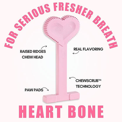 Bullibone Nylon Dog Chew Toy Nylon Bone - Improves Dental Hygiene, Easy to Grip Bottom, and Permeated with Flavor (Peppermint, Large - Single)