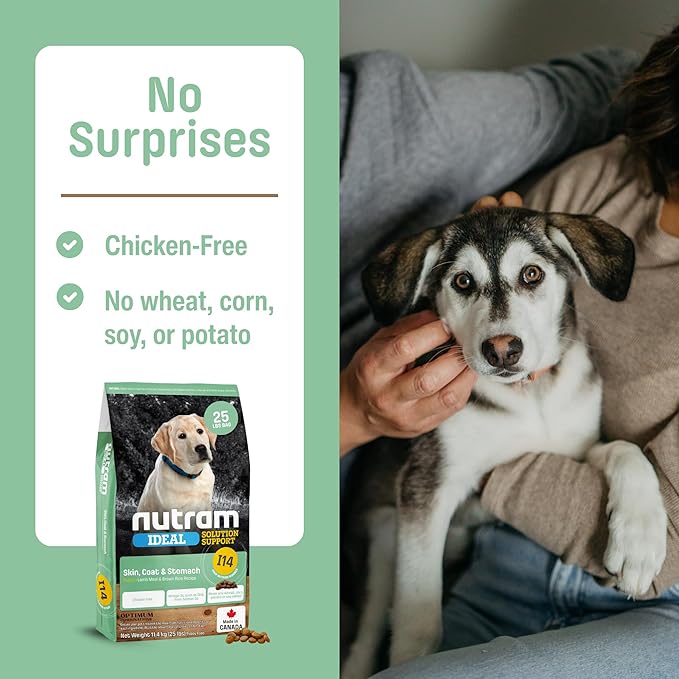 I14 Puppy Dry Dog Food – Lamb & Brown Rice Kibble for Skin, Coat, and Stomach | Salmon Oil for Cognitive Development | Pumpkin for Digestion | Natural, Limited Ingredient Formula (25 Pounds)