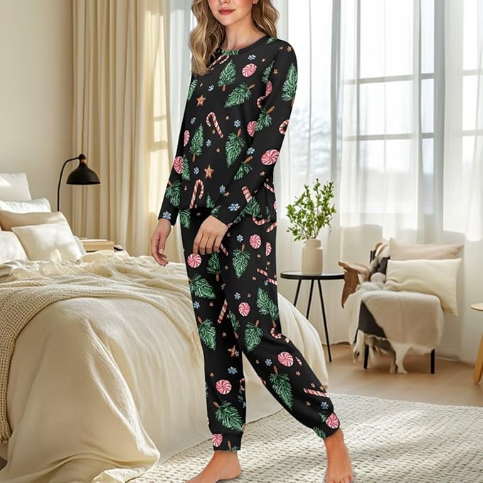 Christmas Family Pajamas Matching Sets with Pockets Dog Costumes for Small Dogs Long Sleeve Sleepwear Plus Size