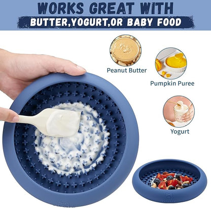 Dog Lick Bowl, Bestalk Anxiety Relief Slow Feeder Dog Lick Mat Treat Dispenser, Non-Slip Licking Bowl Enrichment Toys, BPA Free Silicone, Dishwasher Safe