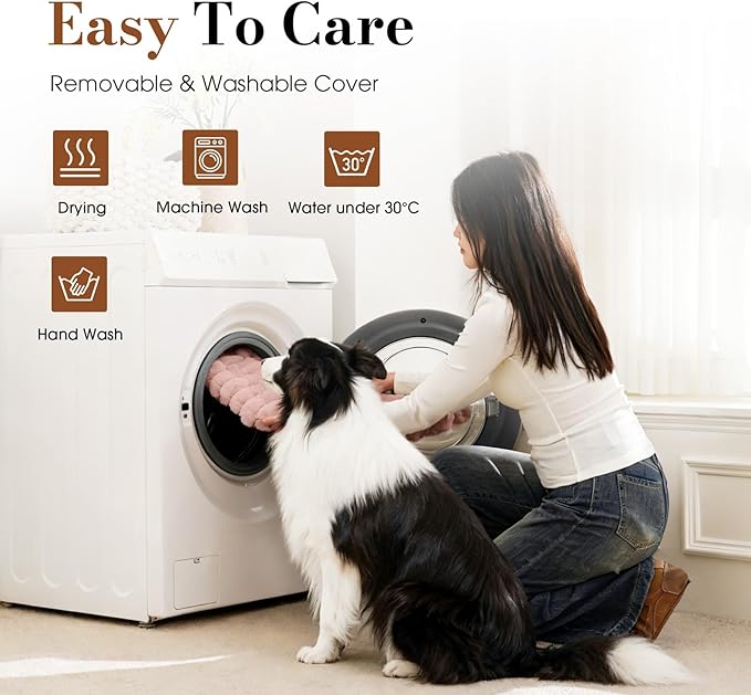 Dog Beds for Large Sized Dog, Orthopedic Pet Bed with Waterproof Lining, Soft Short Plush Surface & Egg Crate Foam, Machine Washable Pet Bed with Removable Cover & Anti Slip Bottom