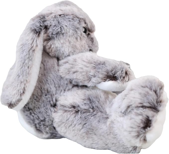 GOOC Kawaii Stuffed Fluffy Rabbit Animal Sitting Bunny Plush Toy Big Feet Rabbit Plushies Gray Fuzzy Bunny Doll Gift for Kids or Lover 10 Inch