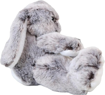 GOOC Kawaii Stuffed Fluffy Rabbit Animal Sitting Bunny Plush Toy Big Feet Rabbit Plushies Gray Fuzzy Bunny Doll Gift for Kids or Lover 10 Inch