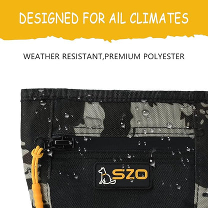 SZO Dog Treat Pouch with Pet Training Clicker, Dog Training Treat Pouch with Waist Belt Clip, Magnetic Closure, Hands-Free Training - Camo