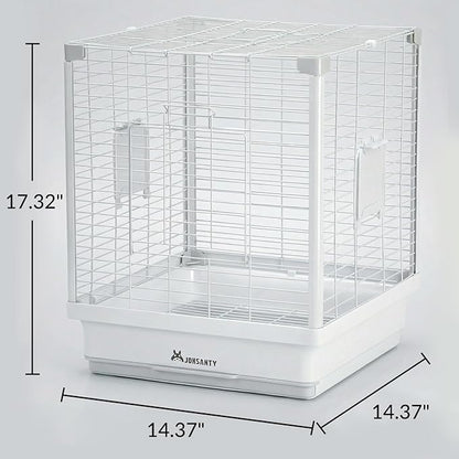 17.3" Portable Travel Bird Cage, Parrot Cage, Ample Room for Tail Movement, with Food Box, Perch, Water Bottle, for Vet Visit, Short Trip, Parakeet, Cockatiel, Budgie, Small and Medium Birds