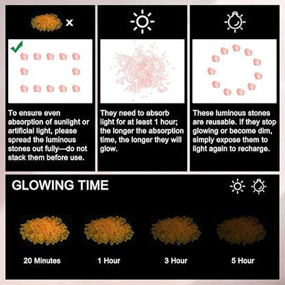 10000-Pack Glow in The Dark Rocks, 0.2" Resin Outdoor Garden Decorations Luminous Rhombus Stones for Garden Plants/Aquarium/Backyard Path, Aquarium Gravel [Orange]