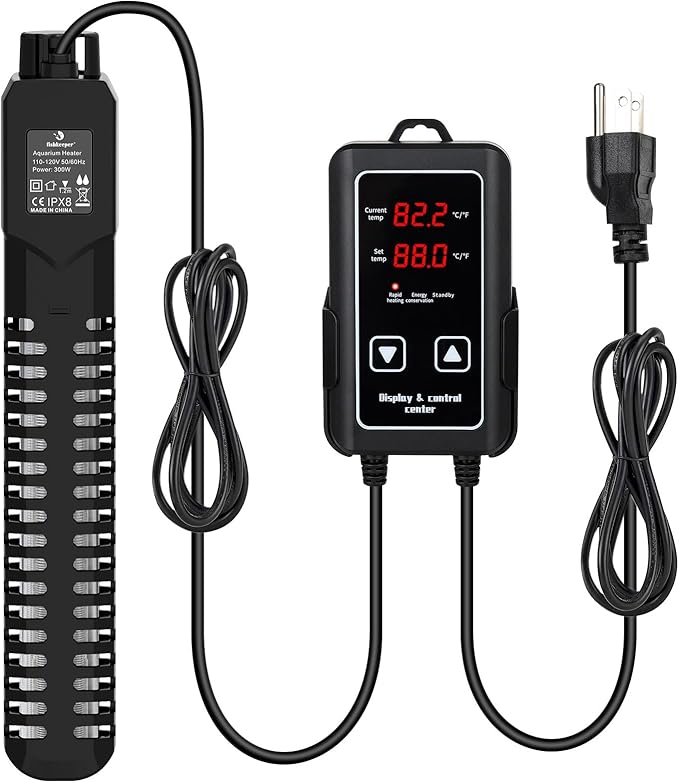 fishkeeper 500W Aquarium Heater, Submersible Fish Tank Heater with Dry-Burn Protection,LED Digital Thermostat,Accurate Temperature Protection for Freshwater and Saltwater 75-120 Gallon