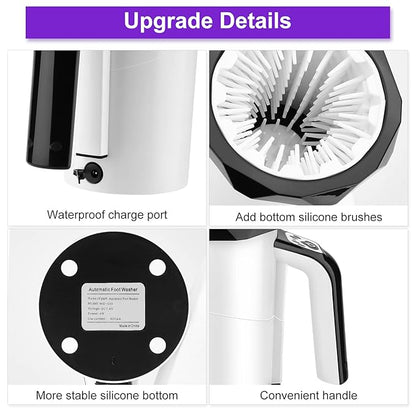 MYPIN Rechargeable Automatic Dog Paw Cleaner, Black - Portable Pet Paw Washer Cup with Soft Silicone Brush, 7.4V High Power, Suitable for Big Dog and Cat Grooming