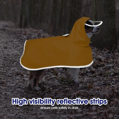 FUAMEY Dog Raincoats Small | Waterproof Lightweight, Clear Hood, Adjustable Belly Strap, Leash Hole, Dachshund