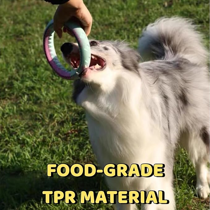 4Pcs Tough Durable Ring Toy for Dogs Tug Ring Strong Rubber Dog Fetch Toy for Small Medium Breeds Multi-Color Pack of 4