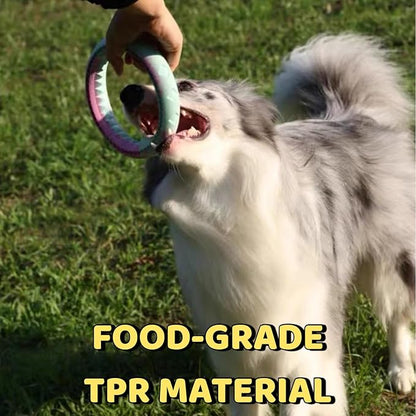 4Pcs Tough Durable Ring Toy for Dogs Tug Ring Strong Rubber Dog Fetch Toy for Small Medium Breeds Multi-Color Pack of 4
