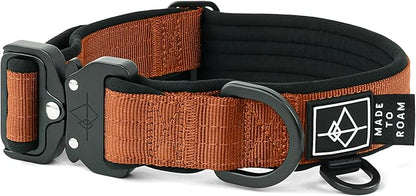 MADE TO ROAM Comfort Collar - Adjustable Nylon Dog Collar with Soft Comfortable Padding, Light Aviation Aluminum Metal Buckle for Small, Medium and Large Dogs (Nevada Evening, Size 3)