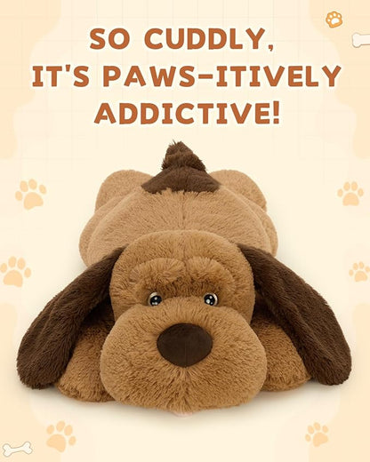 MaoGoLan Giant Dog Plush,31 inches Large Stuffed Animal Dog,Chocolate Brown Fluffy and Cuddly Stuffed Puppy Stuffed Animal Throw Pillow Toy Gift for Puppy Lover,Girls,Kids