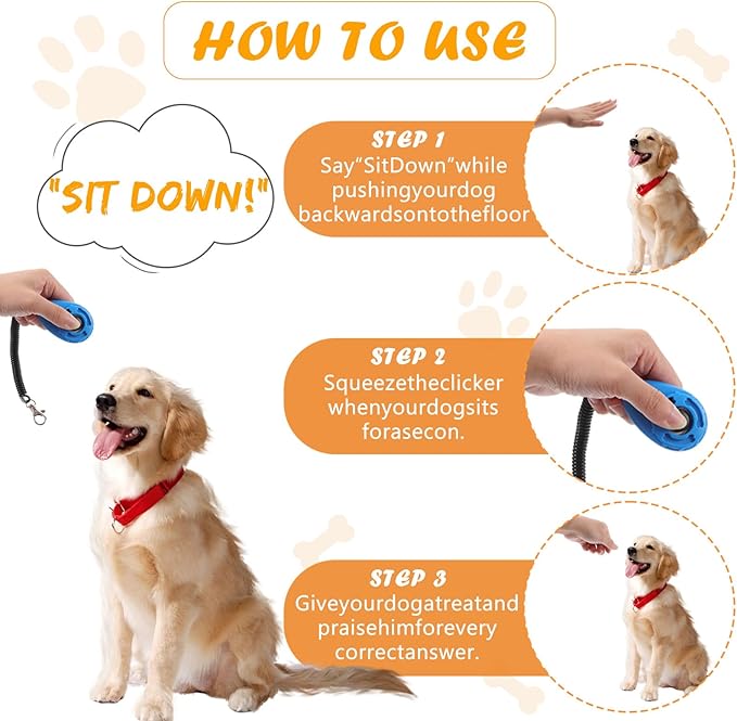 24 Pcs Dog Training Clicker Pet Training Click with Wrist Strap Cat Click Bird Clicker Puppy Train Supplies for Dogs Cats Horses Birds Behavioral Train Accessories