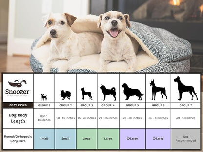 Snoozer Luxury Microsuede Cozy Cave Pet Bed, Show Dog Collection, Large, Palmer Dove