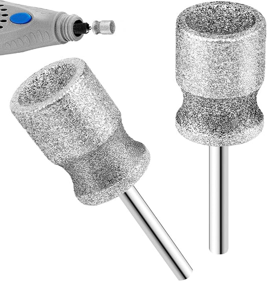 RIUORKIE Diamond Rotary Nail Grinder Bits for Dog, 1/8" Diamond Dog Nail Grinder Attachment for Dremel Grinder Replacement Heads Pets Nail Care Clippers for Medium Large Dogs.