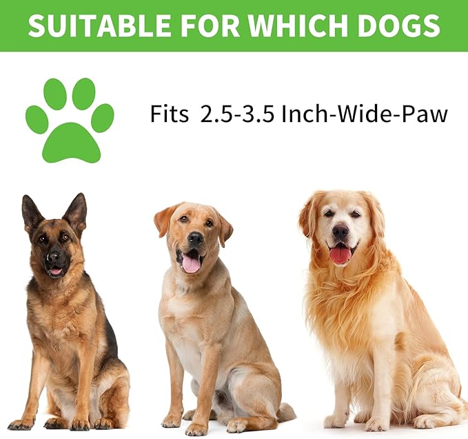 Professional 7 in 1 Dog Paw Cleaner for Dogs & Cats - Includes 1 Portable Paw Washer, 1 Bath Brush, 2 Dog Toothbrushes and 3 Absorbent Towels Note: Fits Paws 2.5 to 3.5 Inches Wide (Large, Green)