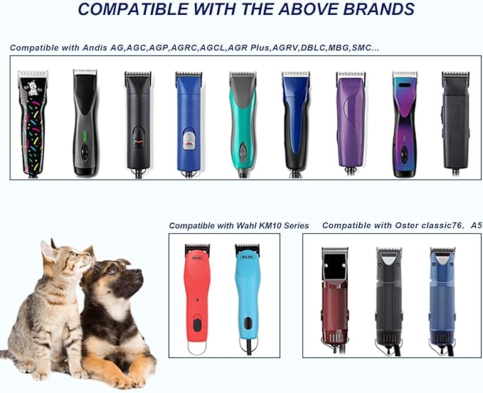 84# Pet Dog Grooming Stainless Steel Blade,Compatible with Ainds,Oster A5,Wahl KM-10 and Other Series Detachable Clippers, Cut Length 3/32-Inch