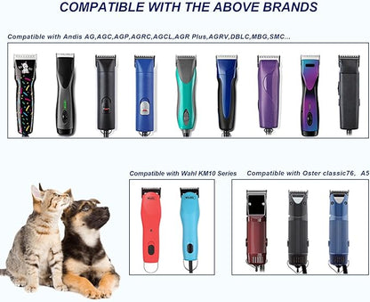 84# Pet Dog Grooming Stainless Steel Blade,Compatible with Ainds,Oster A5,Wahl KM-10 and Other Series Detachable Clippers, Cut Length 3/32-Inch