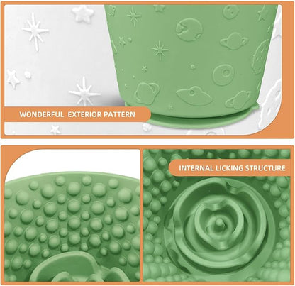 Dog Lick Bowl,Anxiety Relief Non-Slip Silicone Treat Bowl,Durable Anti-Choking Long-Lasting Enrichment Slow Feeder Licking Mat for Medium Large Breed,Freezable BPA Free Silicone Dishwasher Safe