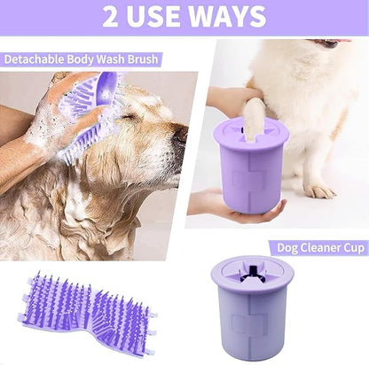 Dog Paw Cleaner Cup Dog Paw Foot Cleaner Paw Washer Portable Foot Cleaner Cup for Pet Cat-Small Purple