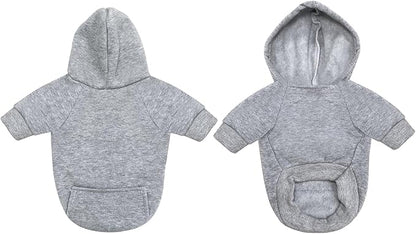 Idepet Pet Dog Hoodies Dog Clothes for Small Dogs Vest Chihuahua Clothes Warm Coat Jacket Autumn Puppy Outfits Cats Dogs Clothing(L,Dark Grey)